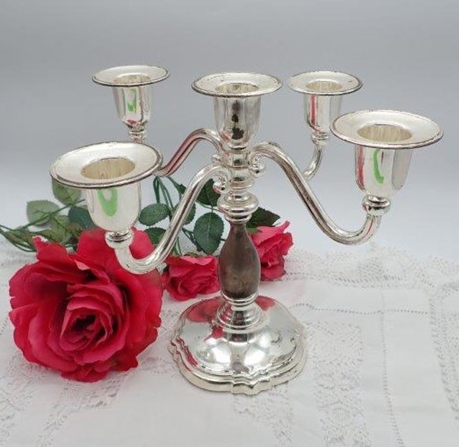 Candlestick Candle Holder Candelabra Silverplate Etsy Canada