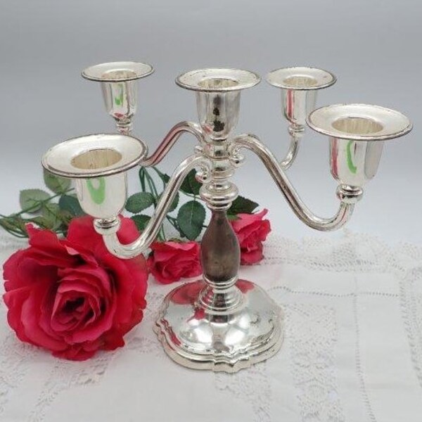 Candlestick, Candle Holder, Candelabra, Silverplate Candelabra, Silver Candle Holder, Paintable Candelabra, Wedding Decor, a/f