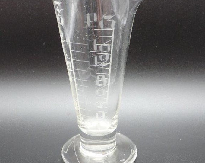 Vial, Glass Measure, Vintage Glass Liquid Measure, 4.5glass Vial