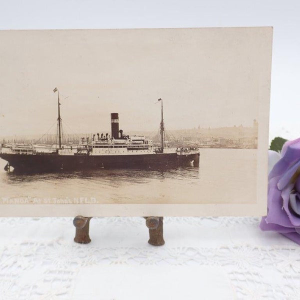 Real Photo SS Manoa Postcard, Old Postcards, Collectible Post Cards, Vintage Postcards, Photographic Postcard, Steamer, Steam Ship, SS Manoa