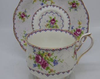 Vintage Royal Albert Petit Point Cup & Saucer Duo pretty pink roses 10 available