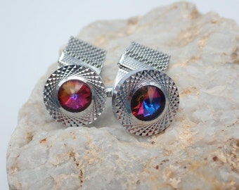 Vintage Rainbow Prism Cufflinks, Cufflinks, Funky Cufflinks, Gift for Dad, Unisex Cufflinks, Unisex Accessories, Vintage Jewellery