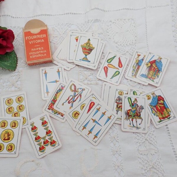 Fournier Vitoria Liliput Spanish Card Deck, Playing Cards, Old Playing Cards, Tiny Playing Cards, Spanish Card Deck, Naipes, Liliput Cards