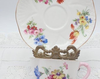 Shelley Dainty Floral Cup & Saucer, Dainty Shape Duo, Shelley China, Shelley Dainty, Bone China Cup Saucer, Gift for Mom