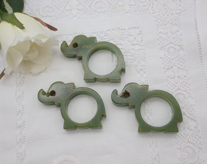 Set 3 Bakelite Elephant Napkin Rings Bakelite Napkin Rings Etsy