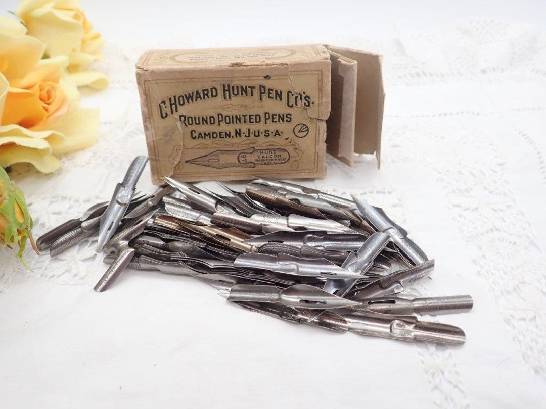 Antique Calligraphy Nibs & Original Box, Howard Hunt Pen Nibs