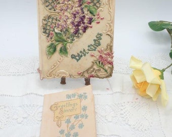 Set of 2 Antique Victorian New Year Cards, New Year Cards, Greeting Cards, Celluloid Card, New Year Greeting, Happy New Year, Victorian Card