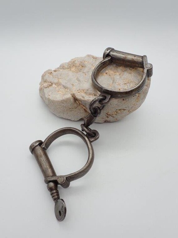 Handcuffs Antique Steel Handcuffs Victorian Hiatt Best 18 Etsy