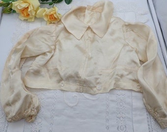 Vintage Satin Long-Sleeve Child's Top, Vintage Children's Clothing, Little Boy Shirt, Little Girl Shirt, Vintage Shirt For Large Doll, a/f