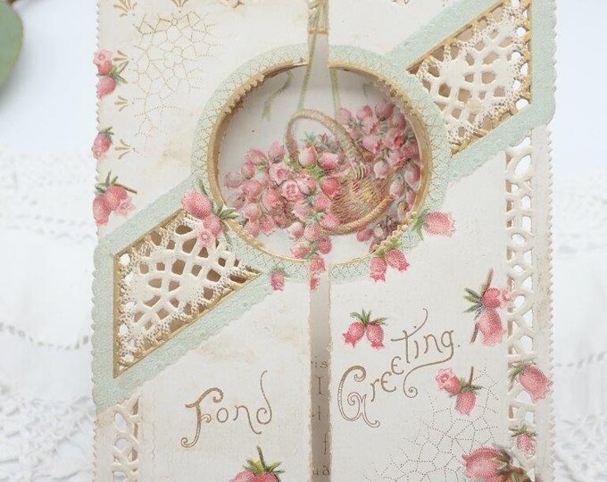 Exquisite Antique Christmas Card, Antique Xmas Card, Old Christmas Card