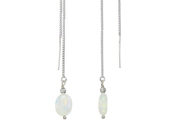 Moonstone 925 Sterling Silver Threader Drop Earrings