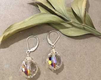 LTC Designs Bobby Drop Earrings Created with Swarovski® Aurora Borealis Crystals on Sterling Silver or Silver-tone Leverbacks