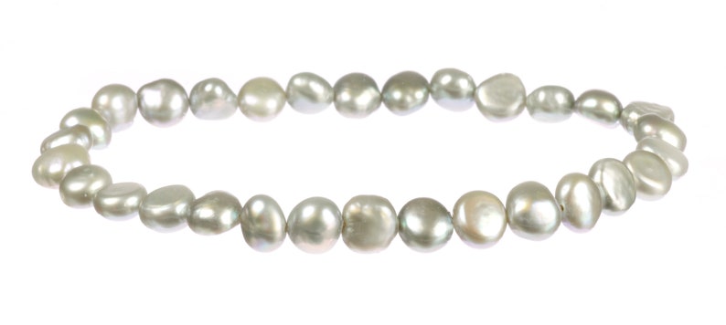 Bracelets extensibles de 7 pièces noires, paon, gris argenté, perles de culture d'eau douce image 5