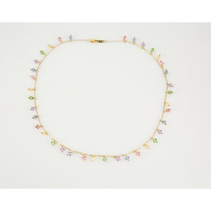 Pastel Multi Color  Austrian Crystal Necklace 18"