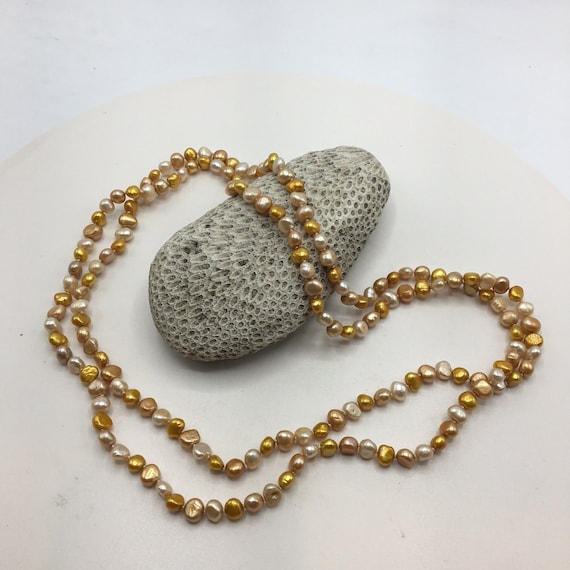 Freshwater Baroque  50 Inch Hand knotted Endless Necklace for Women, Men and Teens