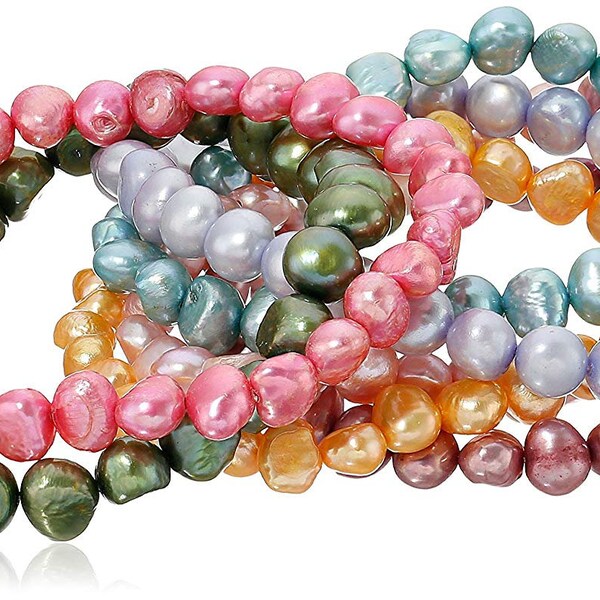 Freshwater Cultured Pearl 7 Piece Stretch Bracelet Jewelry Set