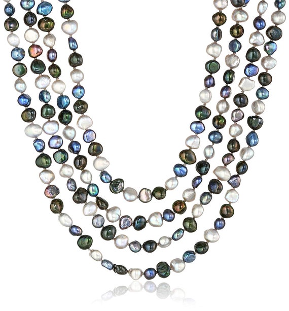 Collier De Perles D'eau Douce Baroques 7 Rangs - Perles De Culture, Occasion