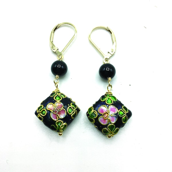 Cloisonne Earrings Etsy