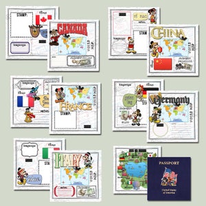 Digital EPCOT World Showcase Printable Passport with Characters