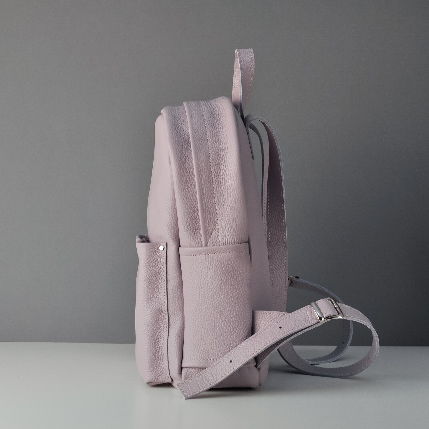 Lilac leather backpack leather backpack woman leather bag Etsy