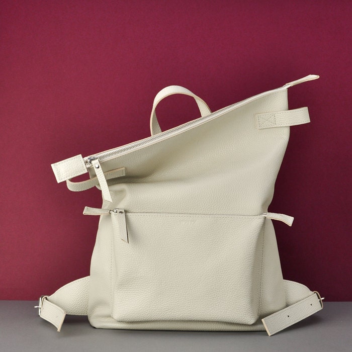 Milk Leather Backpack Voyager - Etsy
