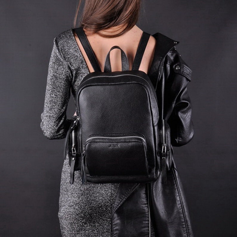 Black Leather backpack Citizen