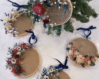 Floral Wreath Ornaments, Holiday Gifts, Christmas Tree, Room Decor, Dried Flowers, Preserved, Colorful, Natural