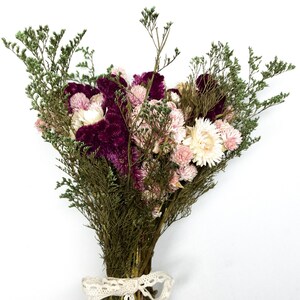 Konservierter Blumenstrauß, rosa Pfingstrose, Coxcomb, Hochzeitsgeschenk Bild 2