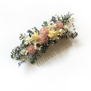 Hair Comb, Hair Pins, Dried flowers, Preserved, Floral Comb, Hair Clip Accessories, Wedding Accessory, Simple, Fairy, Spring, Prom, Bridal zdjęcie 3