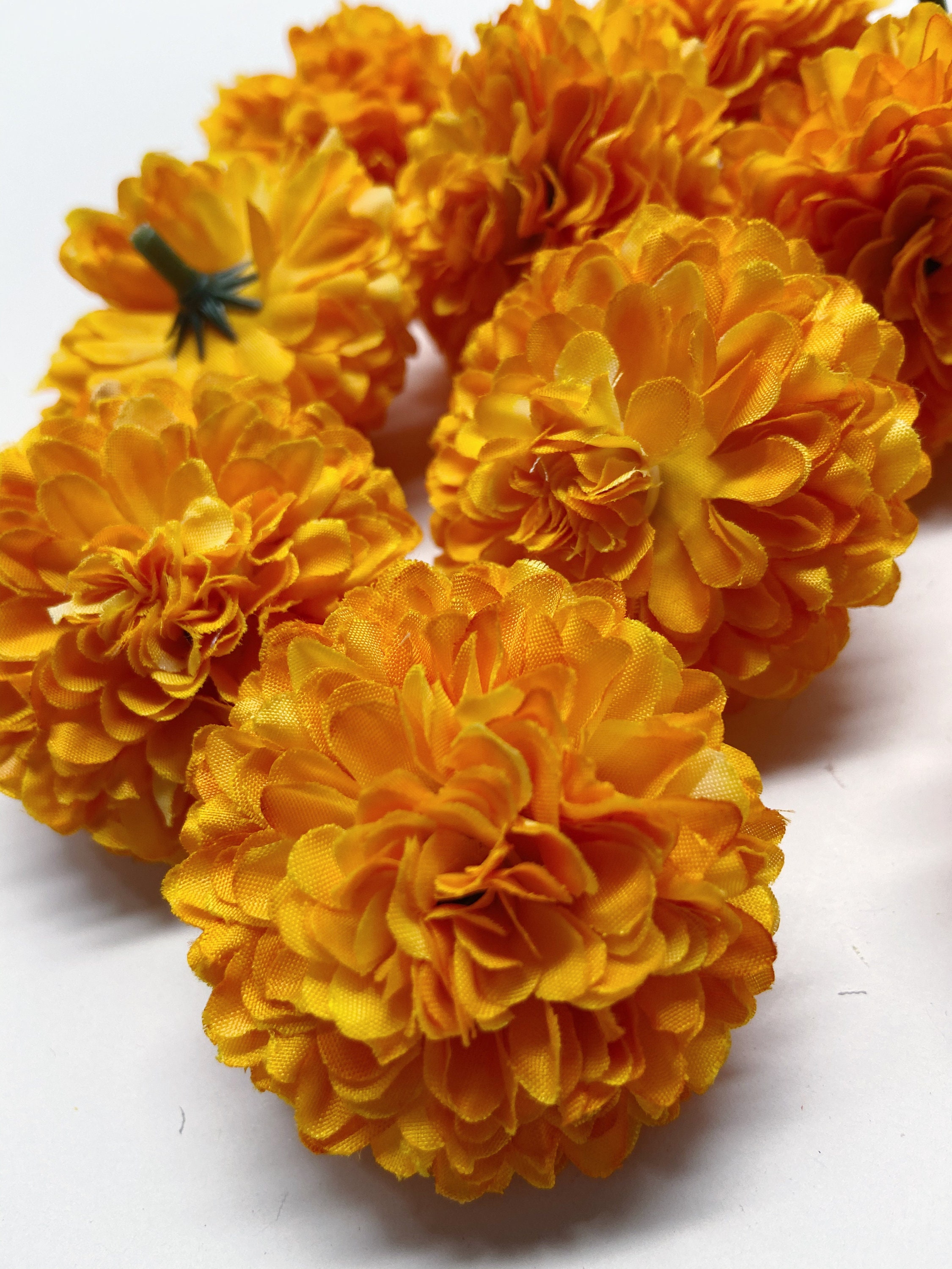 10 Faux Flowers Fake Flowers Spring Color Orange Flower Etsy