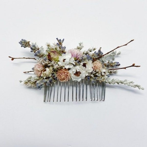 Hair Comb, Hair Pins, Dried flowers, Preserved, Floral Comb, Hair Clip Accessories, Wedding Accessory, Simple, Wedding Corsage, Prom, Bridal