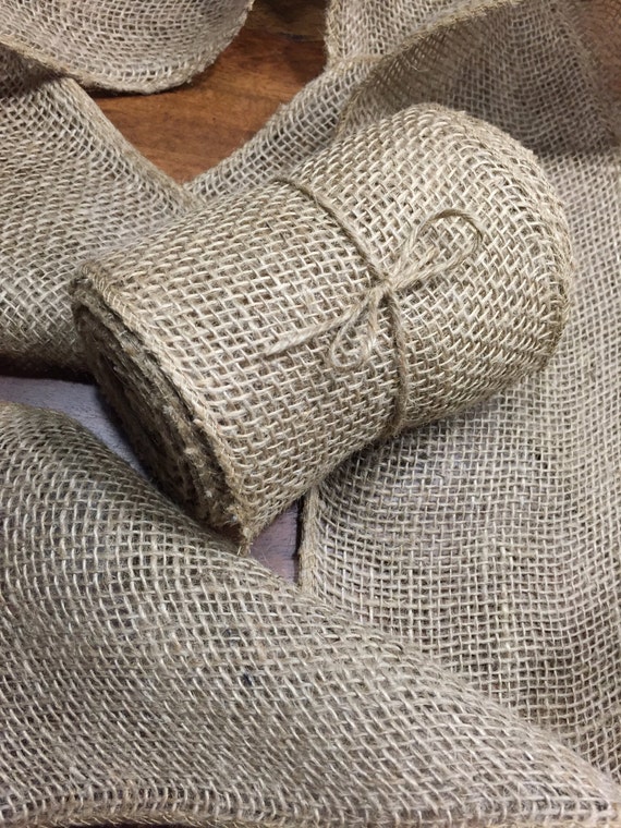 Natural Burlap Ribbon, 10 Yard Roll, Rustic Wedding Decor