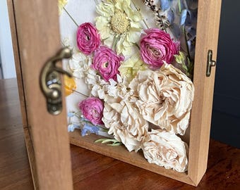Keepsake Bridal Bouquet Preservation, 11x14 Shadow Box Display Case, Fresh to Dry