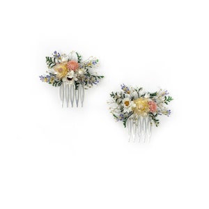 Hair Comb, Hair Pins, Dried flowers, Preserved, Floral Comb, Hair Clip Accessories, Wedding Accessory, Simple, Fairy, Spring, Prom, Bridal zdjęcie 4