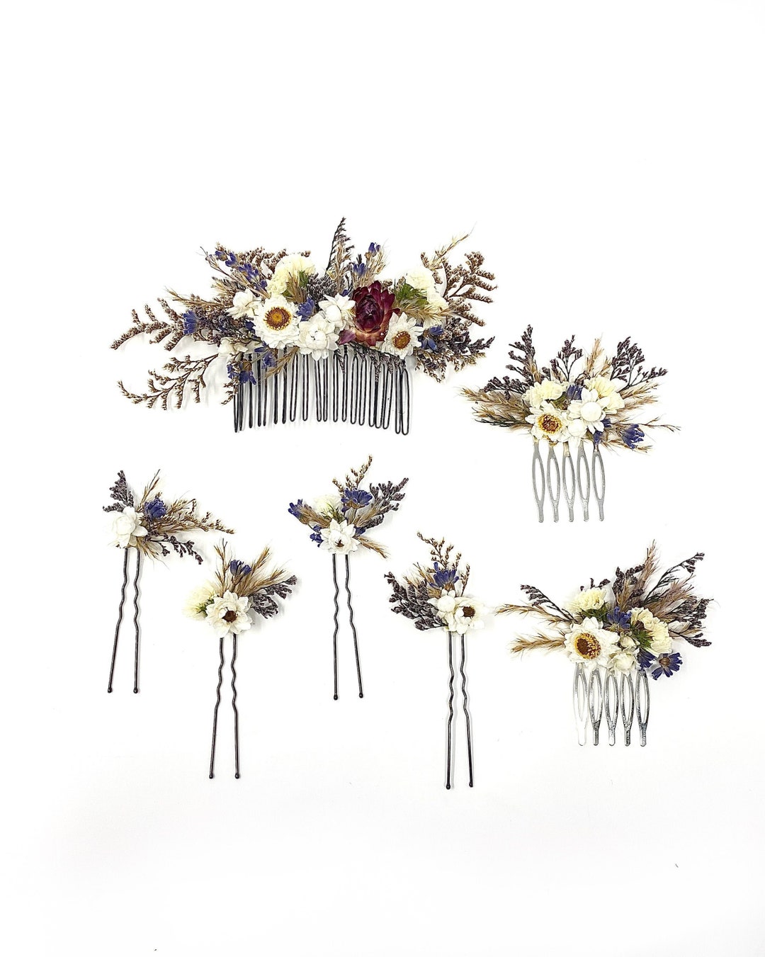 Hair Comb, Hair Pins, Wedding Accessory, Floral Comb, Preserved and