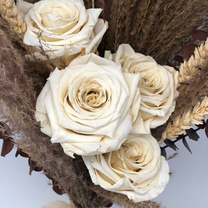 Off White Wedding Bouquet, Preserved Forever Roses, Floral, Beige ...