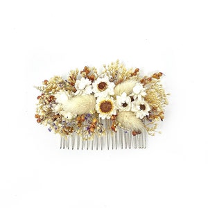 Hair Comb, Dried Flowers, Hair Pins, Bridal, Hair Accessories, Wedding Accessories, Ammobium, Bunny Tails, Preserved Floral, Caspia