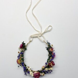 Dried Flower Floral Crown, Eucalyptus Strawflower Head Wreath image 4