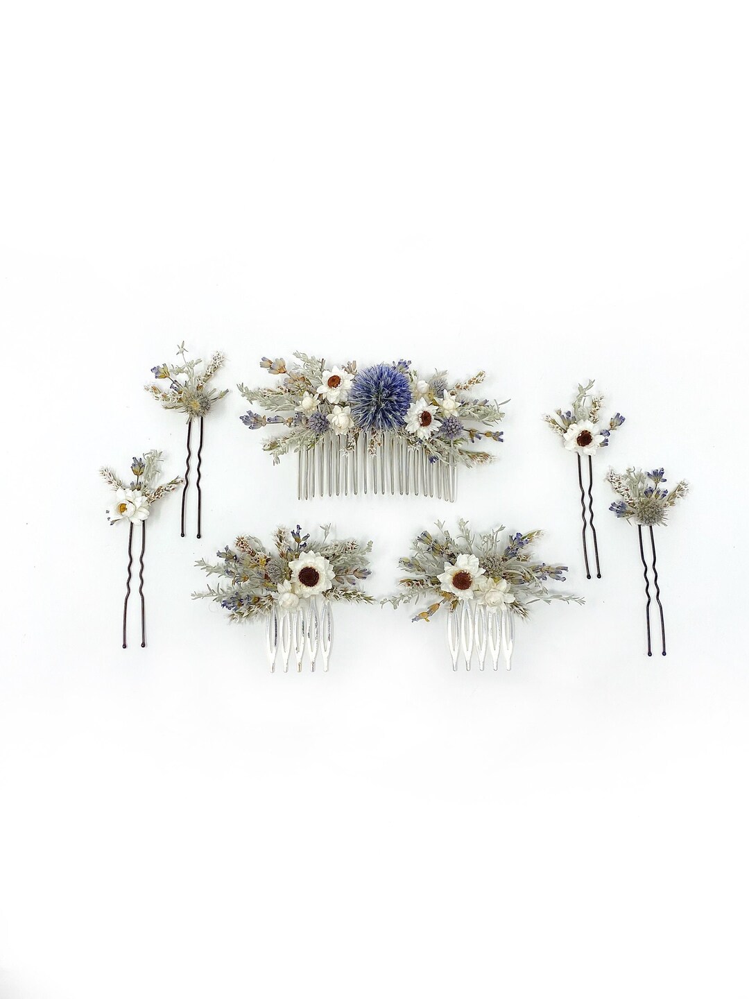 Hair Comb, Hair Pins, Dried Flowers, Preserved, Floral Comb, Clip