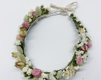 Wedding Head Wreath, Crown, Hoop, Wall Wreath, Halo, Boho, Wild Flower, Floral, Dried Flowers, Simple, Rustic, Preserved, Whimsical, Forest