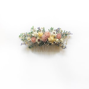 Hair Comb, Hair Pins, Dried flowers, Preserved, Floral Comb, Hair Clip Accessories, Wedding Accessory, Simple, Fairy, Spring, Prom, Bridal zdjęcie 1