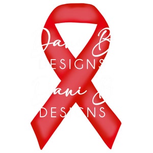 red ribbon | digital download | sublimation design | hand drawn | printable | artwork | digital file | hand lettered