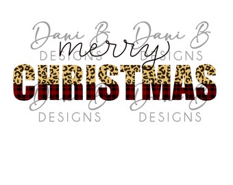 buffalo plaid leopard print merry christmas | digital download | sublimation design | hand drawn | artwork | digital file | hand lettered