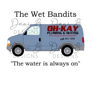 wet bandits | plumbing van | digital image | instant download | home alone | classic movie | christmas | harry and marv | kevin | printable