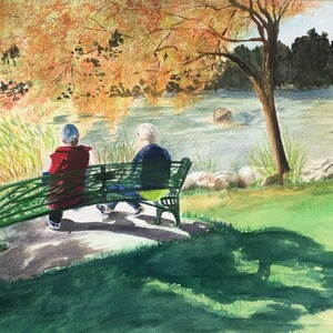 A Rest by the River, original watercolor by Laurel Sweigart