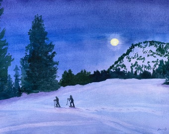 Moonlight Snowshoeing