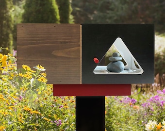 Zen Garden Decor, Minimalist Bird House, Decorative Birdhouse