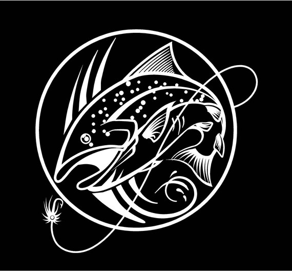 Fly Fishing Decal Trout decal Fishing Decal Lake Life Decal Etsy