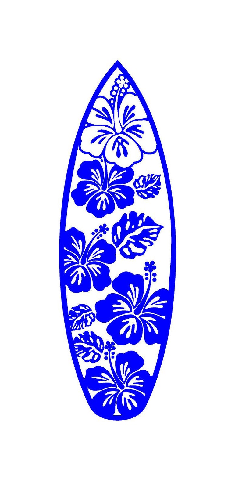 Surfboard car decal Hibiscus Surfboard Decal Surfboard Custom Etsy