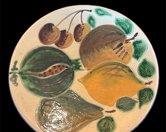 Vintage 1960s Puidgemont Ceramic Handmade Fruit Serving Display Dish Catalan